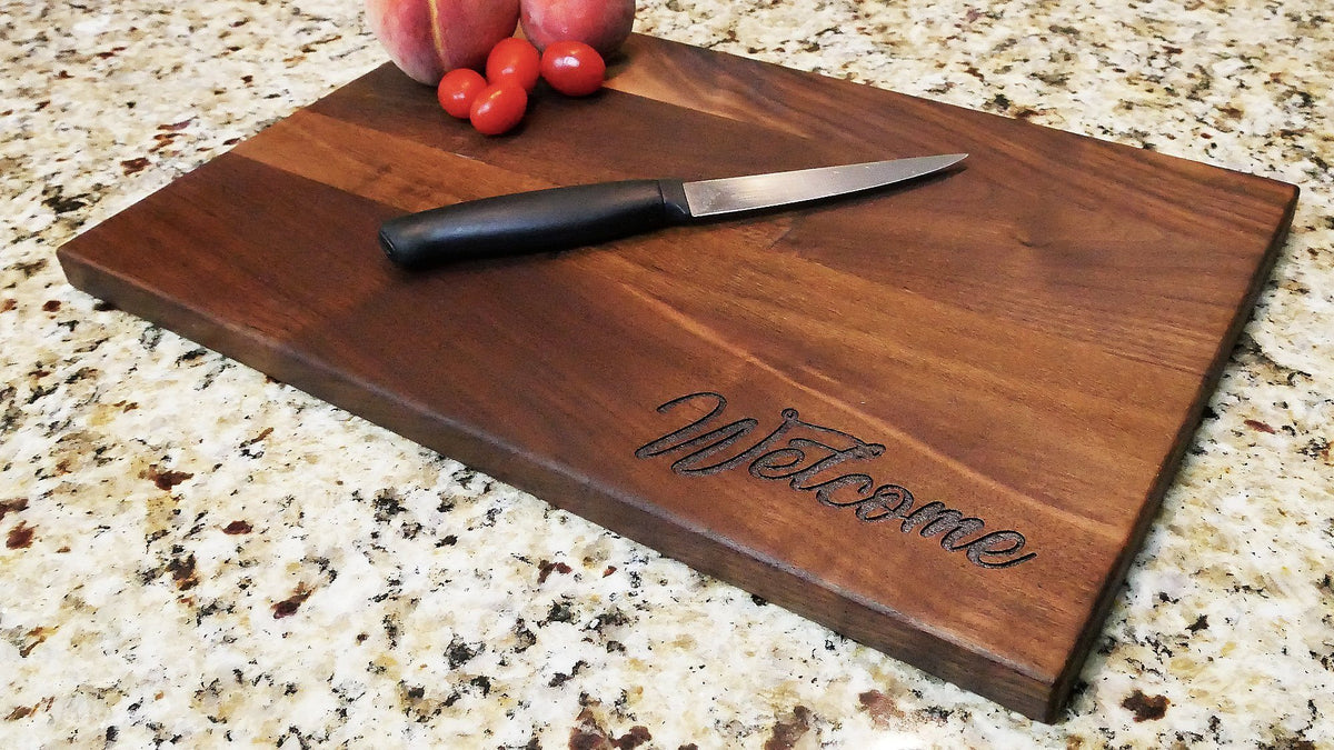 Camping Forecast - Engraved Walnut Cutting Board – Hailey Home