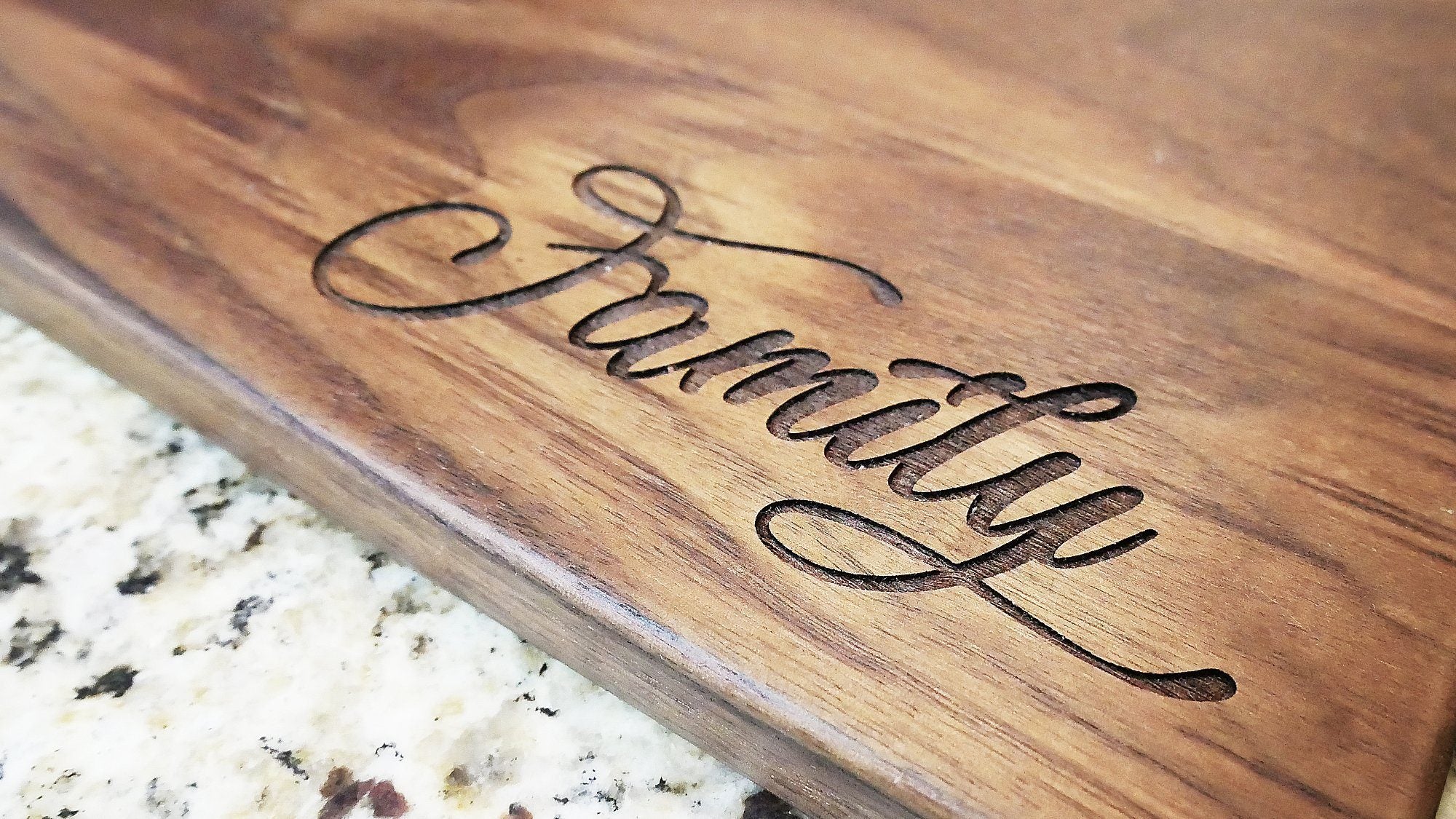 Personalized Cutting Board, Custom Cutting Board, Engraved Cutting Board, Family good Housewarming Anniversary Leaf Walnut Wood --22029-CUTB-002