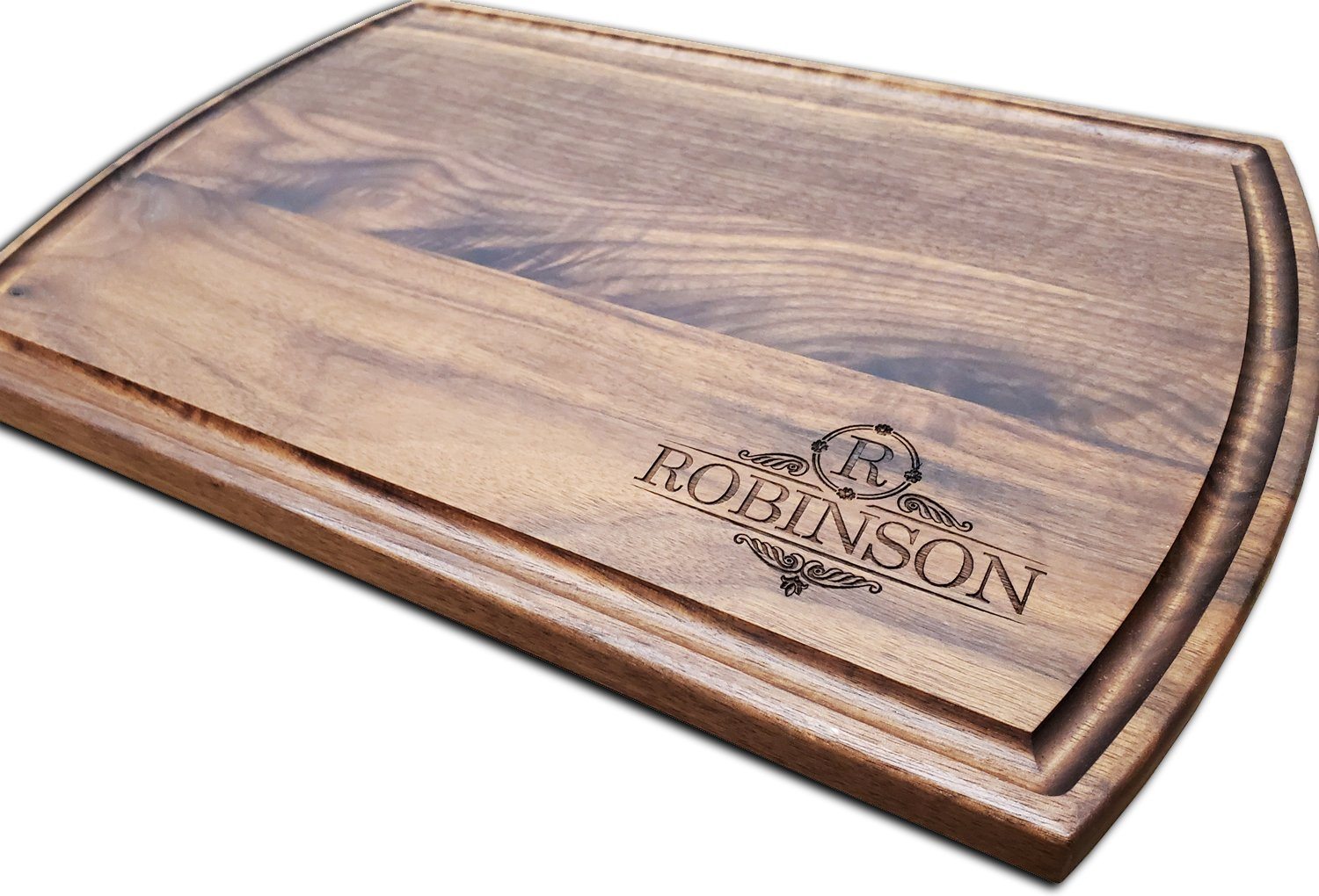 Extra Large Personalized Walnut Chopping Block With Juice Grooves