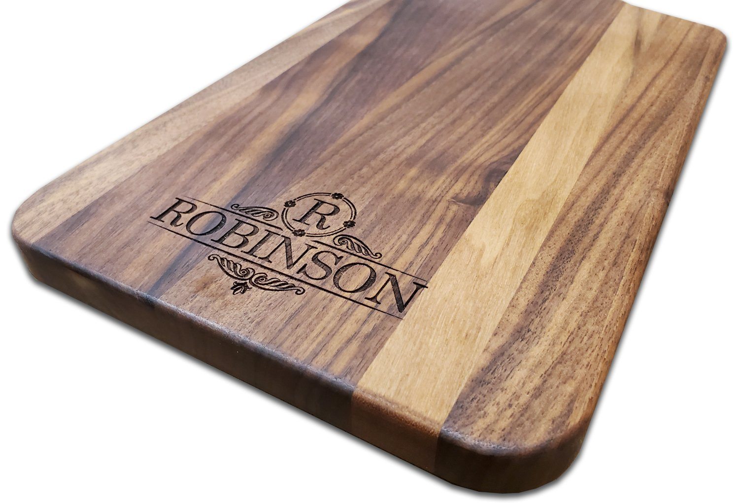 Custom Engraved Cutting Board w/Handle - Walnut